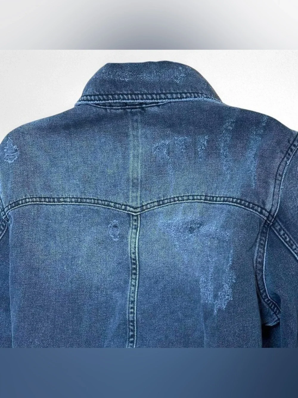 Free People Black Washed Cropped Denim Jacket - Picture 6 of 8